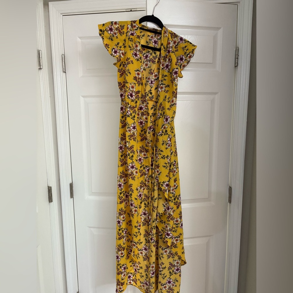 Floral Yellow Maxi Dress